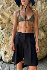 Bermuda Cotton Shorts - Washed Black