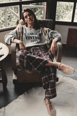 Scorpio Pants - Chocolate/Navy Check