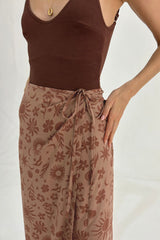 Floral print wrap skirt with tie side detail