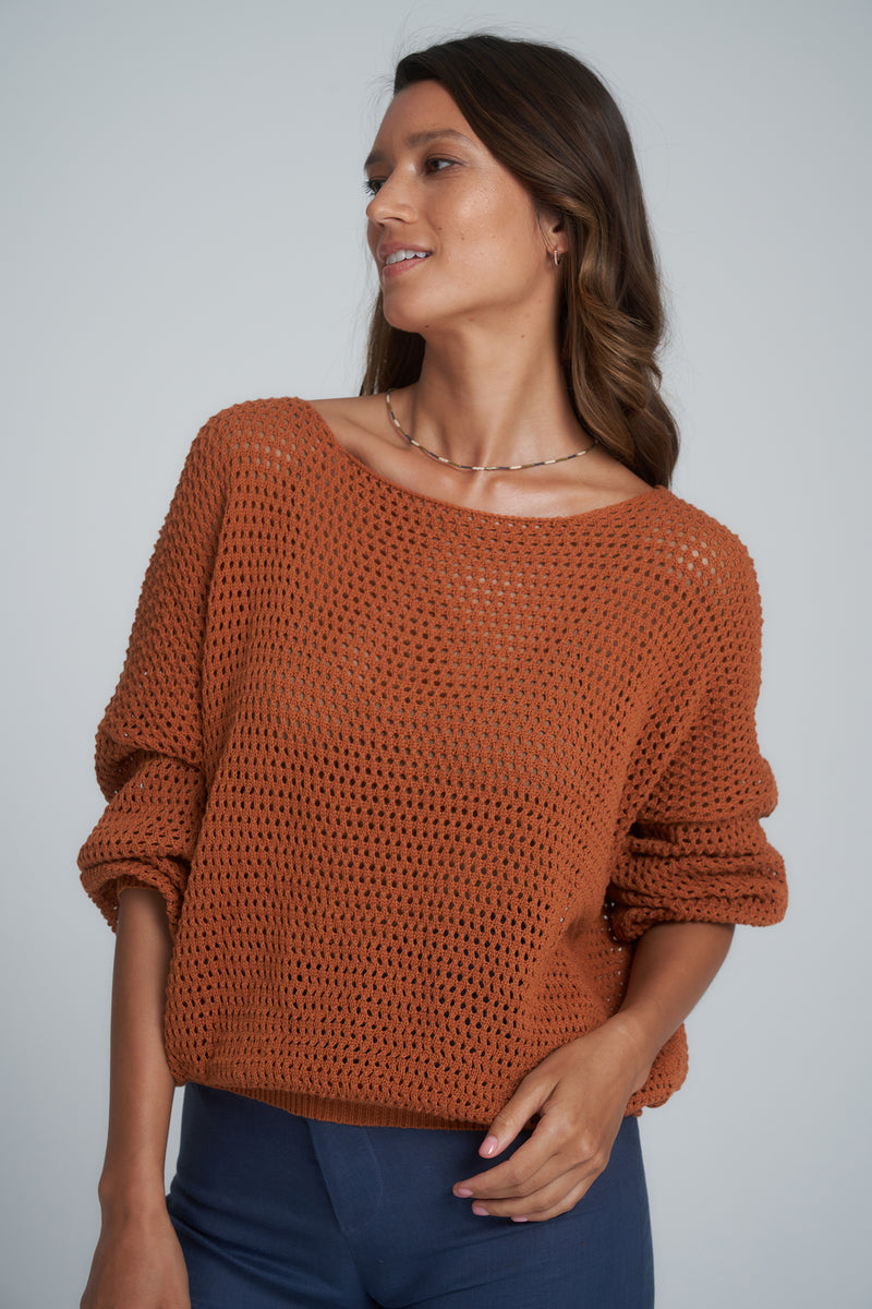 The Valencia Knit Top Rust by LILYA