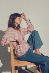 Lightweight coastal-inspired blouse with breathable cotton rayon fabrication