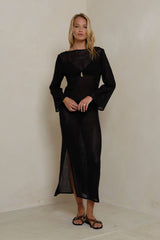 LILYA sheer cotton maxi dress