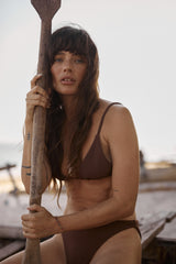 Ribbed triangle bikini top with adjustable straps by LILYA