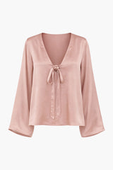 ghost image of a breathable satin viscose top for warm Australian weather dressing