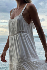 Elena Ivory Lace Dress in soft lightweight rayon voile