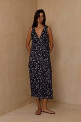 Feminine midi dress featuring delicate Bijou Floral Navy print