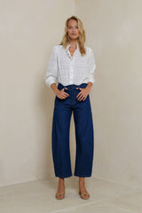 Guildford Jeans in mid blue with cropped tapered leg