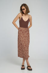 Mystic Wisdom Rust exclusive print on Hana Wrap Skirt