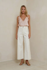 Lou Lou Pants LILYA in Crème front view