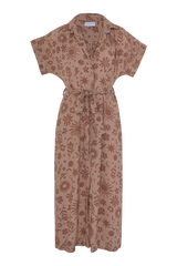 Exclusive Mystic Wisdom Rust print on Jolene Dress