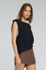 Casava Top Cafe Au Lait in black front view