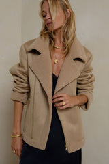 Women’s faux shearling jacket in Camel colourway