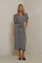 V-neck Coven Dress with balloon sleeves