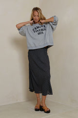 Retro print midi skirt with elastic waist by LILYA