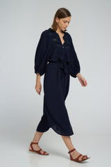 LILYA Lucille Dress styled belted for an elevated casual look