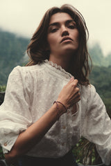 Amina Blouse in white Cotton Broderie Anglais