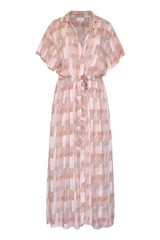 Sunset print short sleeve summer dress