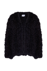 Rich chocolate lamb wool jacket