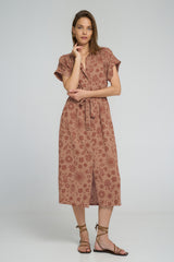 Detachable belt on Jolene Dress in Mystic Wisdom Rust