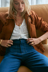 Cotton Broderie Anglais blouse with lace frill