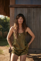 Silky shorts with curved scalloped hem by LILYA