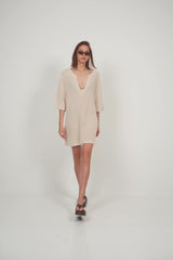 Brava Dress styled over swimwear for travel