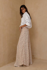 Relaxed floral skirt designed for holidays and warm weather dressing