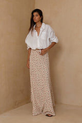 Soft draped maxi skirt for women over 40 and 50