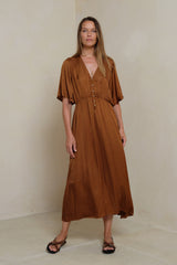 Lightweight viscose dress with silk-like drape