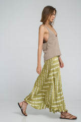 Bias-cut maxi skirt with soft viscose drape