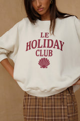 Soft cotton oversized jumper in Coconut White with dropped shoulders