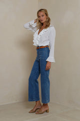 Side view of high waisted Lilya jeans