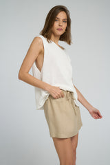 Back view of Wild Mini Skirt styled casually