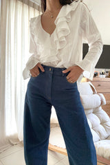 Vintage-inspired deep blue jeans