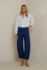 Vintage-inspired deep blue jeans by LILYA