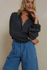 LILYA Solace Shirt featuring frill neckline