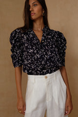 Button-through floral blouse Australia