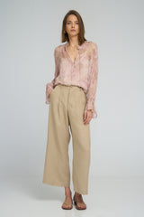 Wide-leg high-waisted linen pants by LILYA 