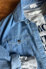 Cleo Chambray Jacket - Pacific Blue