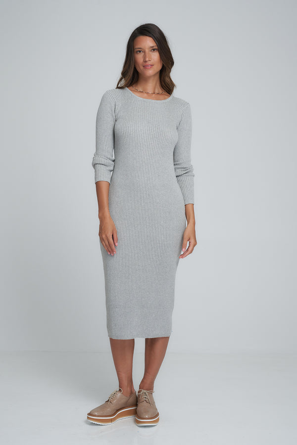 Davinia Knit Dress - Grey Marle
