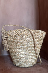 A natural woven bag