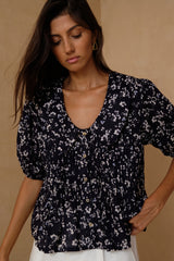 Gaia Top - Bijou Floral Navy
