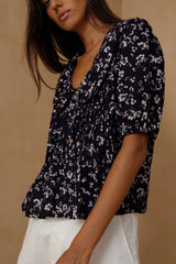 Gaia Top - Bijou Floral Navy