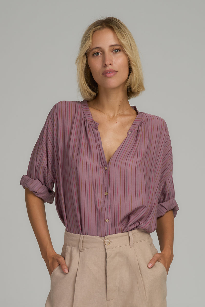 Ginger Shirt - Lilac Stripe