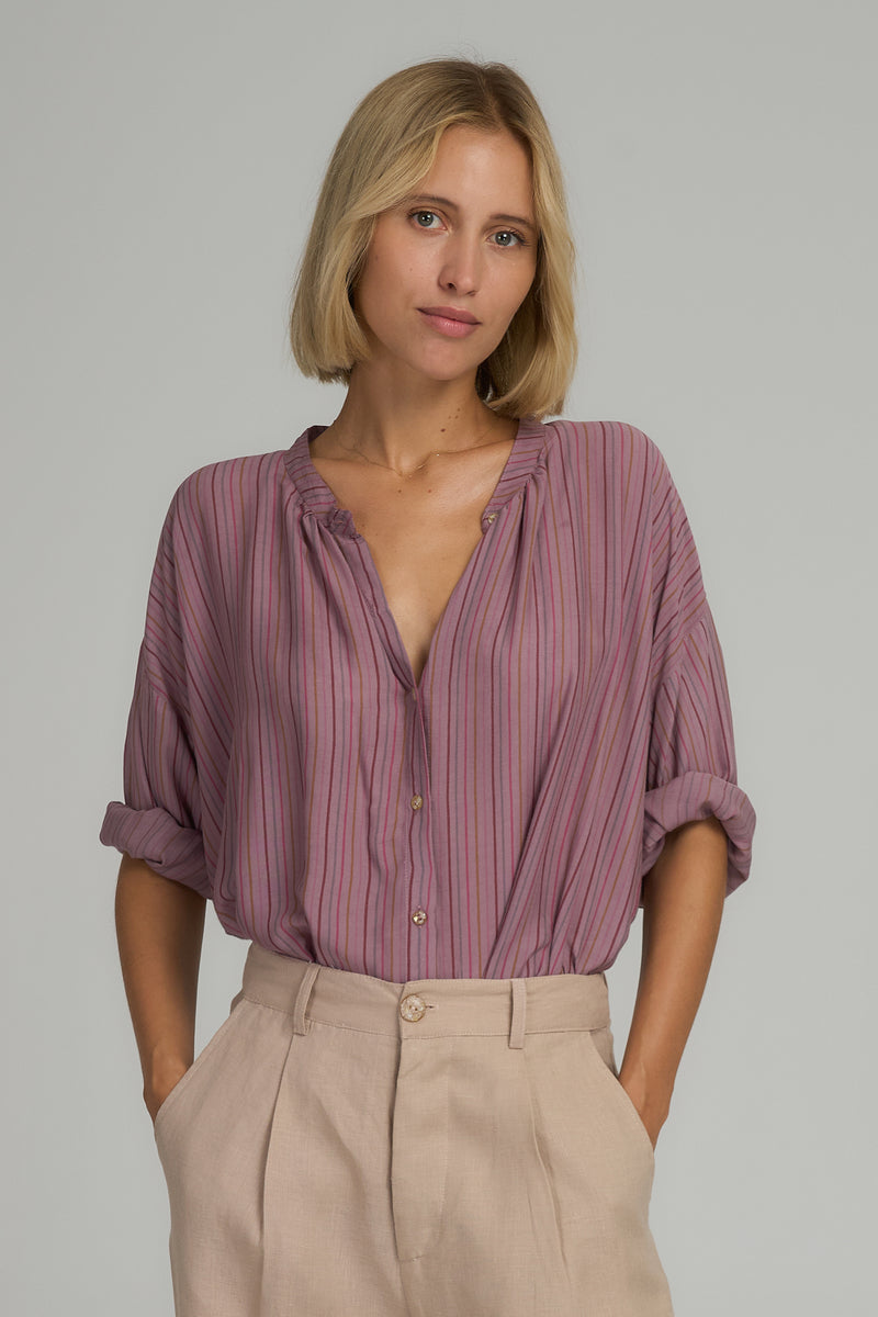 Ginger Shirt - Lilac Stripe