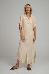 Hutton Dress - Sand Stripe