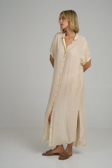 Hutton Dress - Sand Stripe