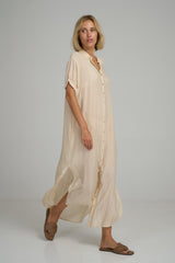 Hutton Dress - Sand Stripe