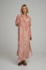 The Hutton Shirt Dress in Batik Rose by LILYA