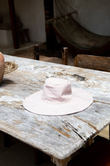 A Light Pink Bucket Beach Hat